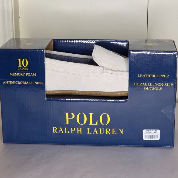 Polo Ralph Lauren Women's Teddy Bear Logo Moccasin Slippers - Picture 2 of 2
